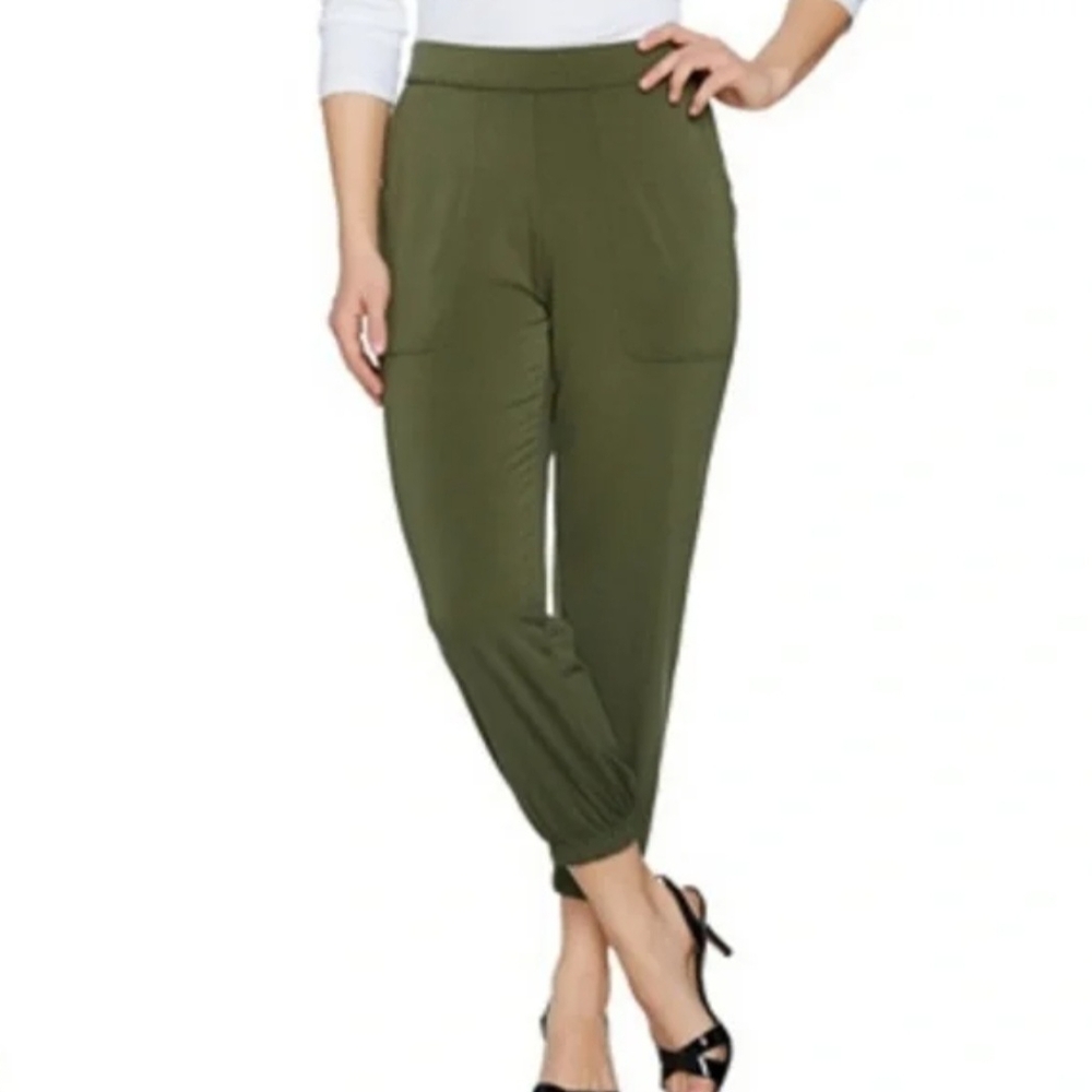 Lisa Rinna Collection Crop Pant Army Green